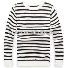 PK17ST234 latest design black and white striped sweater shirts for men